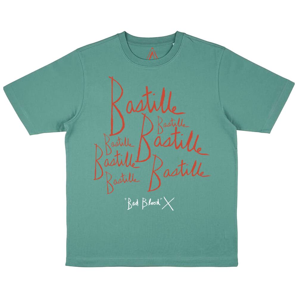 BAD BLOOD HANDWRITING VINTAGE GREEN TEE