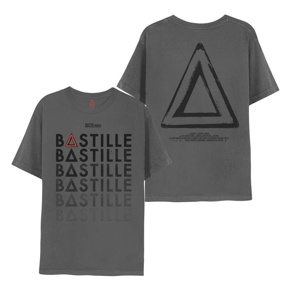 BASTILLE X REPEAT LOGO CHARCOAL TEE