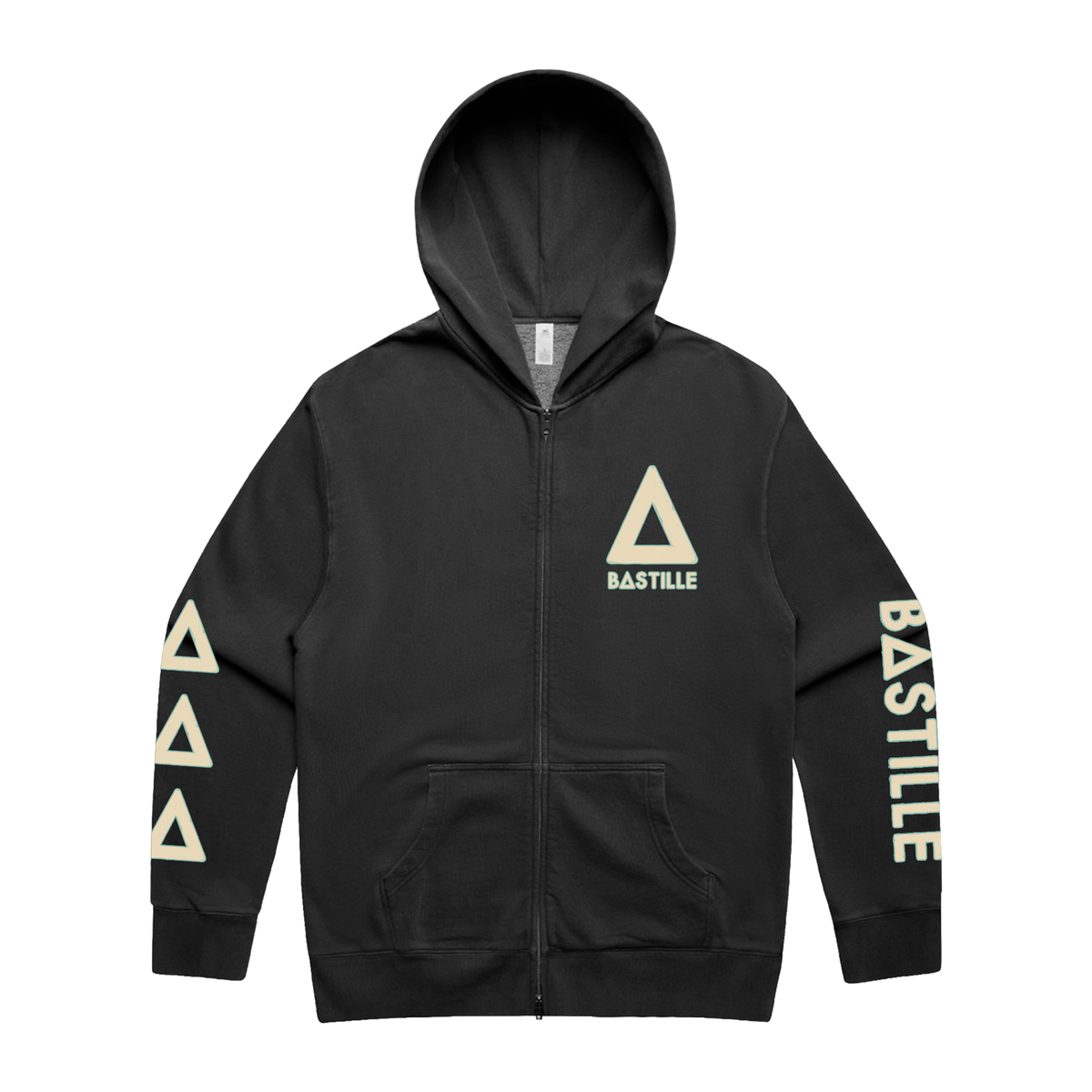 BASTILLE LOGO FADED BLACK ZIP HOOD