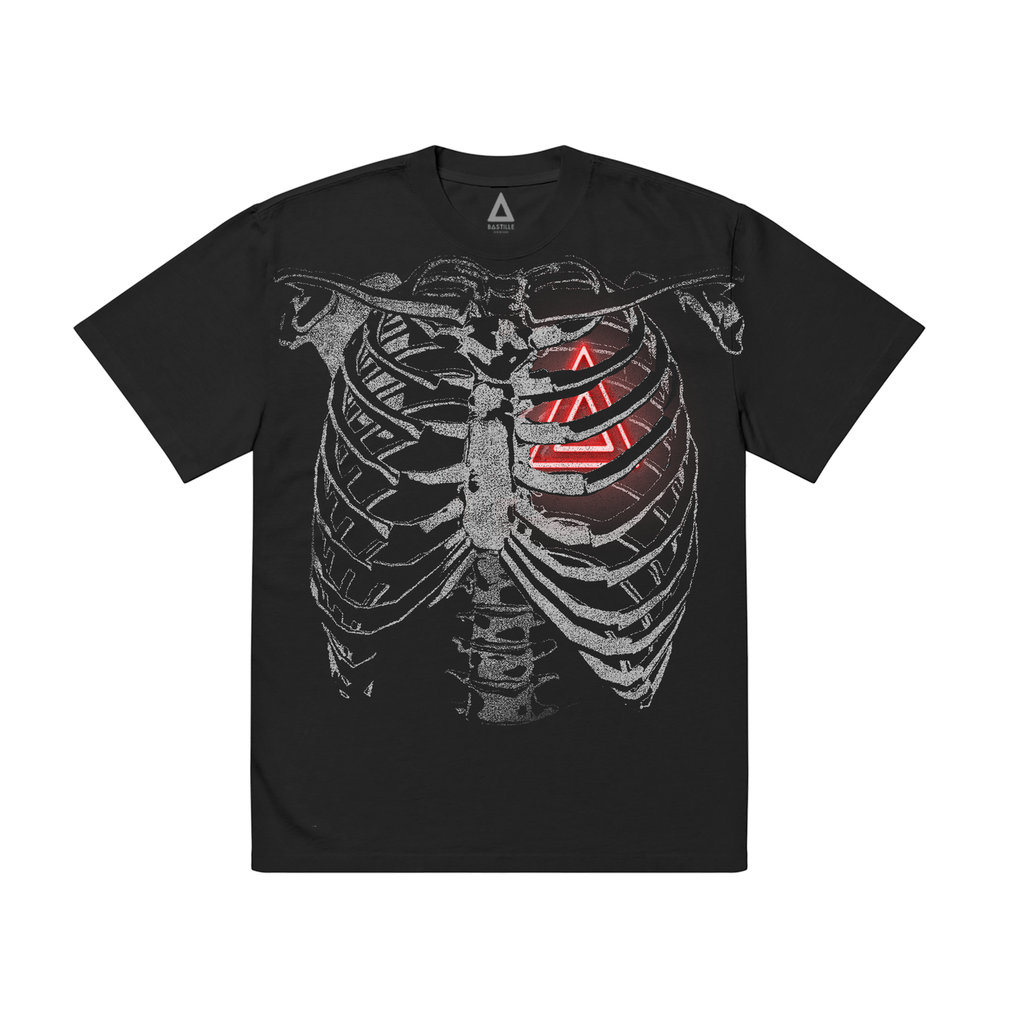 BASTILLE SKELETON HEART BLACK T-SHIRT